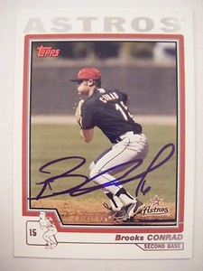 BROOKS CONRAD signed ASTROS 2004 Topps Traded baseball card AUTO A's BRAVES T165