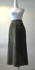 Vintage grüner Wildleder Midi/langer Rock Taschen klein (078) - Bild 1 von 13