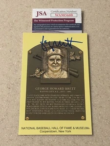 George Brett signed HOF plaque postcard * JSA * - Picture 1 of 1