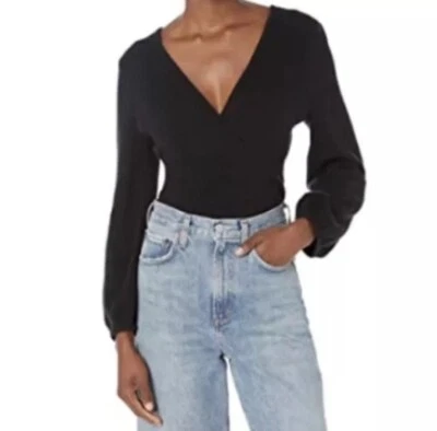 Suéter Top Madewell Acogedor Hilado Envolvente Negro, Mujer Talla XS (0), NUEVO... Foto 1 de 4