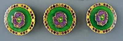 COLLECTOR CLOTHING BUTTONS - FLOWER - SET OF 3 - Image 1 of 3