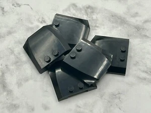 Lego Parts (5) ~ Black Wedge 4 x 4 x 2/3 Triple Curved ~ No 45677 - Picture 1 of 2