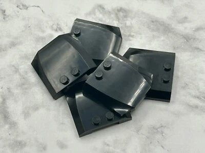 Lego Parts (5) ~ Black Wedge 4 x 4 x 2/3 Triple Curved ~ No 45677 - Image 1 of 2
