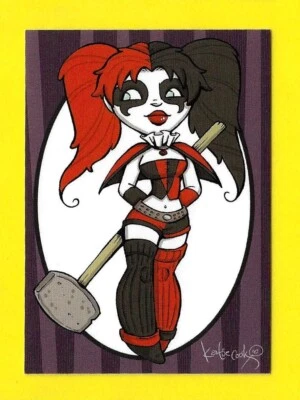 2013 Cryptozoic DC Comics Women of Legend Katie Cook Sticker KC-03 Harley Quinn - Image 1 of 3