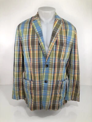 JACK SPADE - Plaid Check Mens Lg. Unstructured Blazer Jacket - Image 1 of 4