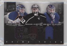 2011 Prime Trios Materials Brian Elliott Jonathan Quick Henrik Lundqvist #6 HOF
