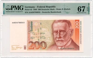 Germania Repubblica Federale - 200 marchi 1989 * P42 * PMG superba gemma UNC 67 EPQ * AA - Foto 1 di 2