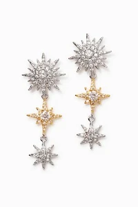 LAST PAIR!!! Stella and Dot silver/gold STARSTRUCK Statement Earrings! NIP!!! - Picture 1 of 5
