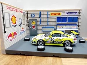 1/43 Scale 1/2/4 PCS Aurora Garage Diorama Scene Models with Porsche - Picture 1 of 13