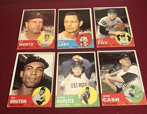 1963 Topps Detroit Tigers TEAM LOT (6) Norm Cash Koplitz Wertz ⭐️Crease Free - Picture 1 of 13