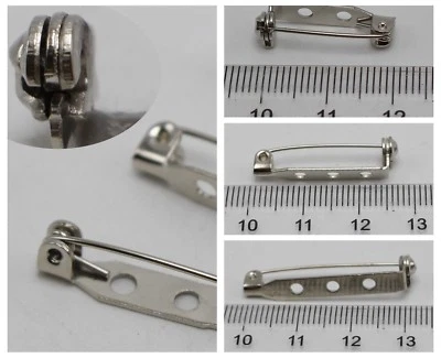 50 broches de plata pin barra trasera con captura de seguridad 20 mm-32 mm hágalo usted mismo insignia costura artesanía Foto 1 de 4