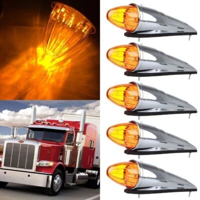 5X Luz de techo corredera techo separación marcador cabina torpedo ámbar 17 LED para Kenworth Foto 1 de 4