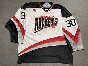 Vintage Minnesota Rockets Hockey Jersey Mens Extra Large Sewn Embroidered Adult