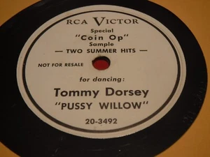 Tommy Dorsey Tony Martin 78 RPM Special Coin Op Sample Pussy Willow Circus Vinyl - Imagen 1 de 5