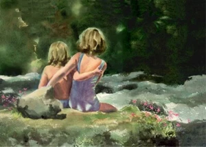 ACEO, ATC BEST FRIENDS by Sharon Sharpe!!! - Picture 1 of 1