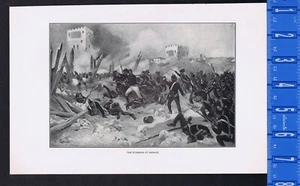 1812 STORMING OF BADAJOZ, SPAIN,  Napoleonic Wars - 1901 Print - Picture 1 of 1
