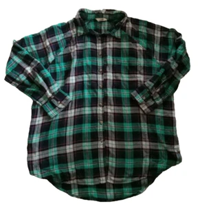 Terra & Sky Button Up Raglan Sleeve Flannel Plaid Size 0x (14W) - Picture 1 of 9