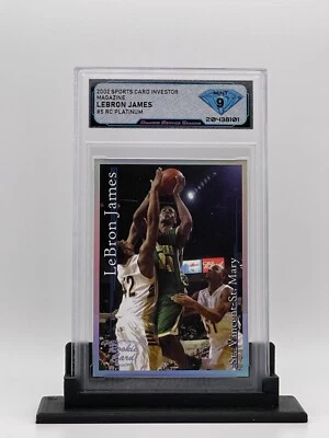 Tarjeta deportiva Investor 2002 Lebron James #5 Platinum Rookie DSG 9 - #/2000 Foto 1 de 2