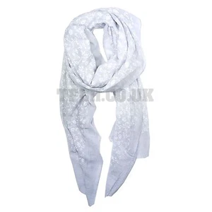 Damen Frauen leichter geprägter Druck Schal Halstuch Frühling Sommer Geschenk Blumen Blume - Bild 1 von 10