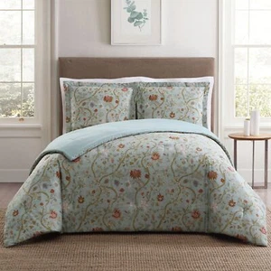 3 Piece Oriental Leafy Vines Themed Comforter Set Full/Queen Size Featuring - Picture 1 of 5