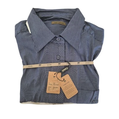 Camel Australia Womens Size 16 French Navy  Cotton Long Sleeve Button Up Shirt - image 1 of 4