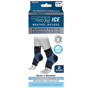Copper Fit ICE Plantar Fascia Compression Foot and Ankle Sleeve ~ SM/MED ~ NEW - Picture 1 of 2