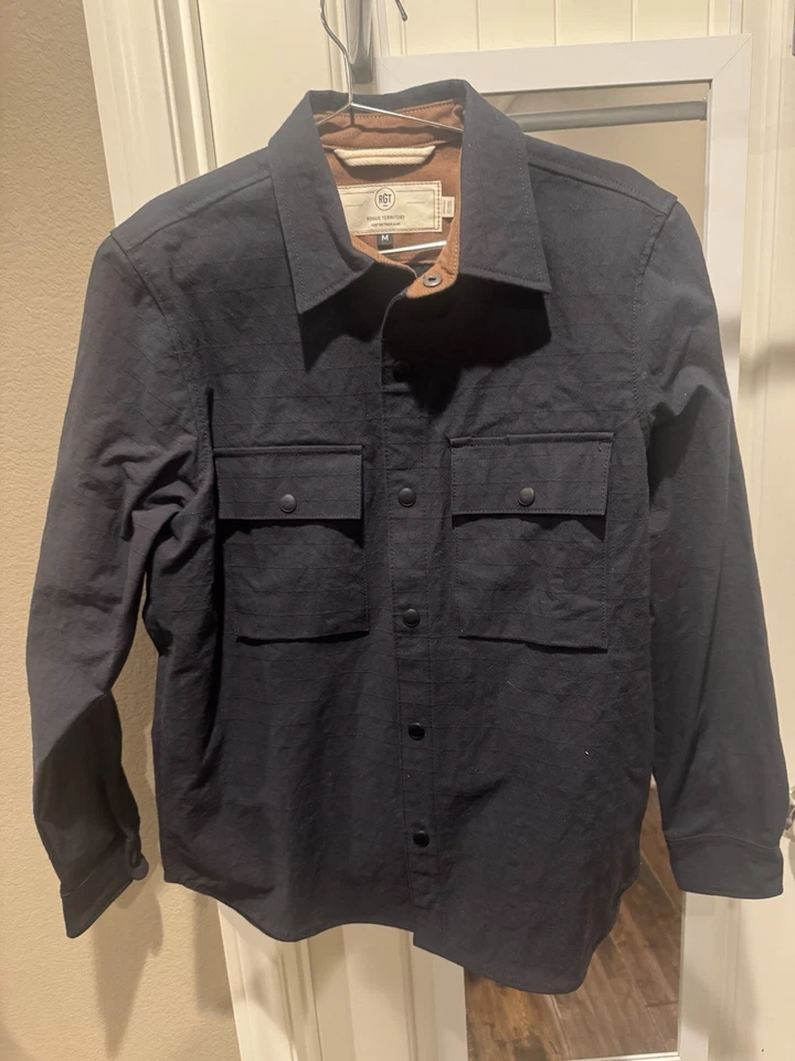 Brand New Rogue Territory Oxford Overshirt Navy Nylon Grid Medium - Image 1 of 2