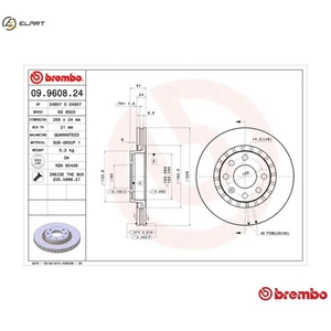 2x BRAKE DISC 09.9608.24 FOR DAEWOO CIELO LANOS/SENS NEXIA ESPERO ARANOS 1.8L - Picture 1 of 10