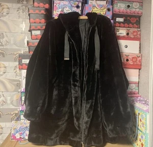Yours Black faux fur coat with hood 22/24 - Picture 1 of 3