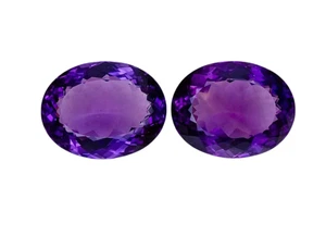 21.030CTS Purple Natural Amethyst Oval shape 2PCS Cut Loose Gemstone See video - Picture 1 of 3