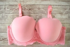 Victoria's Secret 36DD *DREAM ANGELS* DEMI SUJETADOR LISO LIGERAMENTE FORRADO Pink Hope - Imagen 1 de 5