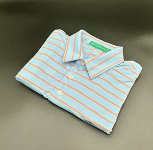 Southern Tide Club Performance Polo Shirt Mens M Blue Colorblock /Striped - Picture 1 of 12