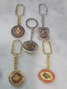 Vintage Schlüsselanhänger Konvolut 7 Souvenir Stadt Staaten Spinner emailliert New York - Bild 1 von 7