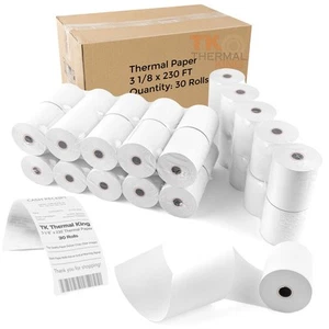 , (30 Rolls) 3 1/8" x 230' Thermal Paper, POS Receipt Paper for Retail Busine... - Picture 1 of 8