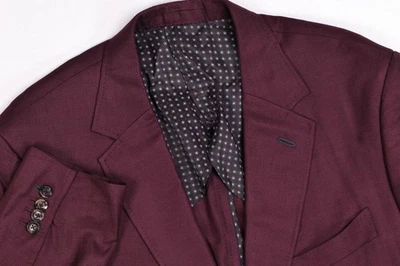 Elevee Custom Solid Redish/Purple Wool Deconstructed Blazer Jacket 46 R - Image 1 of 4
