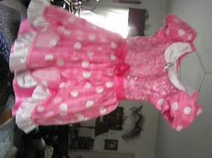 Girls Disney MINNIE MOUSE Pink Layered Polka Dotted  Size 5~6 Costume/Dress - Picture 1 of 4