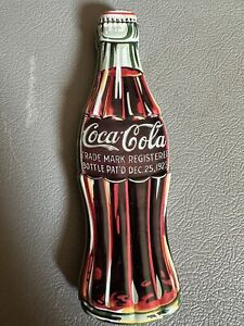 VINTAGE 1996 Coca Cola Coke Bottle Shaped Tin w/Ink Pen Inside