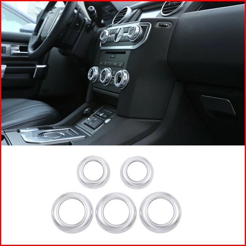 5pcs For Range Rover Sport 2010-2013 silver Control AC Adjustment Knob Ring Trim Foto 1 de 4