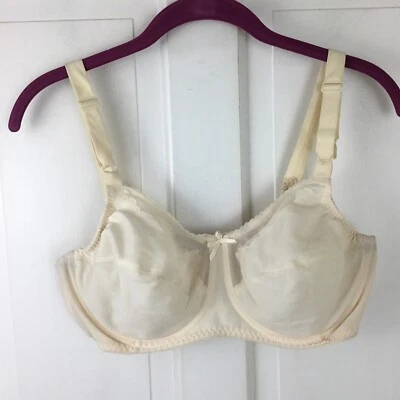 Vintage Cabernet Unlined Underwire Bra 36D Ivory Nylon Off White - Image 1 of 4