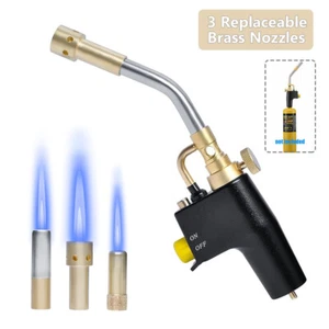 Mapp Propane Flame Torch Head Set TS8000 Trigger Start Welding Brazing +3Nozzles - Picture 1 of 13