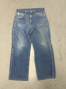 VINTAGE 1960er sanforisierte Denim Chinos Hose Farm Jeans Zimmermann USA 32x26 - Bild 1 von 10
