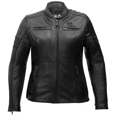 Rusty Stitches SUPER JOYCE Damen Motorrad Lederjacke - schwarz