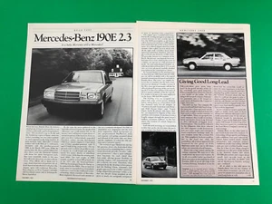 1984 MERCEDES BENZ 190E 2.3 190 E ORIGINAL PRINT AD 7 PAGE ROAD TEST PRINTED - Picture 1 of 4