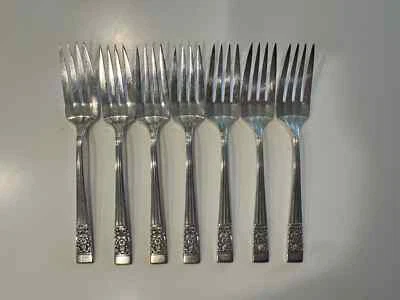 7 Community Coronation Salad Forks Oneida - Image 1 of 4