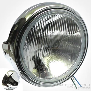 Motorrad Haupt Scheinwerfer H4 Honda CX 500 77-83 LTD chrom Neu - Bild 1 von 5