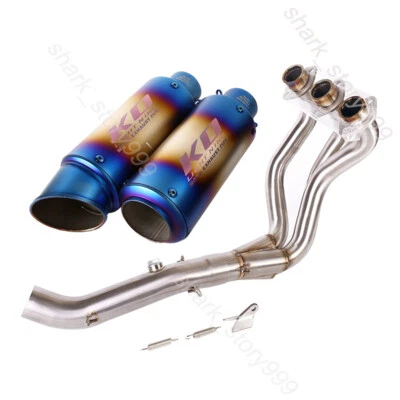 For Yamaha MT-09 FZ09 XSR900 FJ09 Full Exhaust System 51mm Muffler Tip Tail Pipe - Image 1 of 4