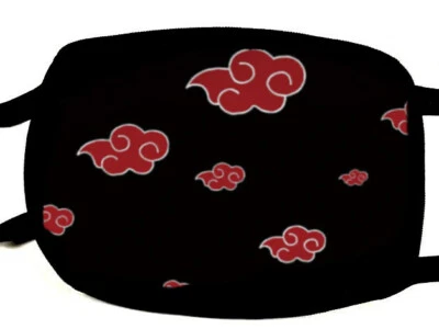 Cloth Face Mask Cartoon Anime Funny Expression Cotton Washable Reusable Black - Image 1 of 4