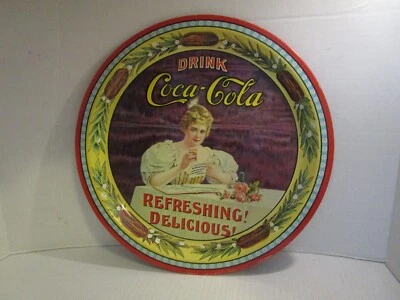 Drink Coca-Cola Metal 12.25" Tin Tray 75th Anniversary Numbered Hilda Clark - Image 1 of 2