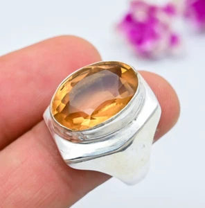 Amazing Morganite Gemstone Handmade 925 Sterling Silver Statement Jewelry Ring - Picture 1 of 5