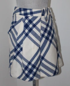 NWT NWT Burberry Check Draped Wool Wrap Miniskirt Skirt US 2 UK 4 IT 36 $1650 - Picture 1 of 10